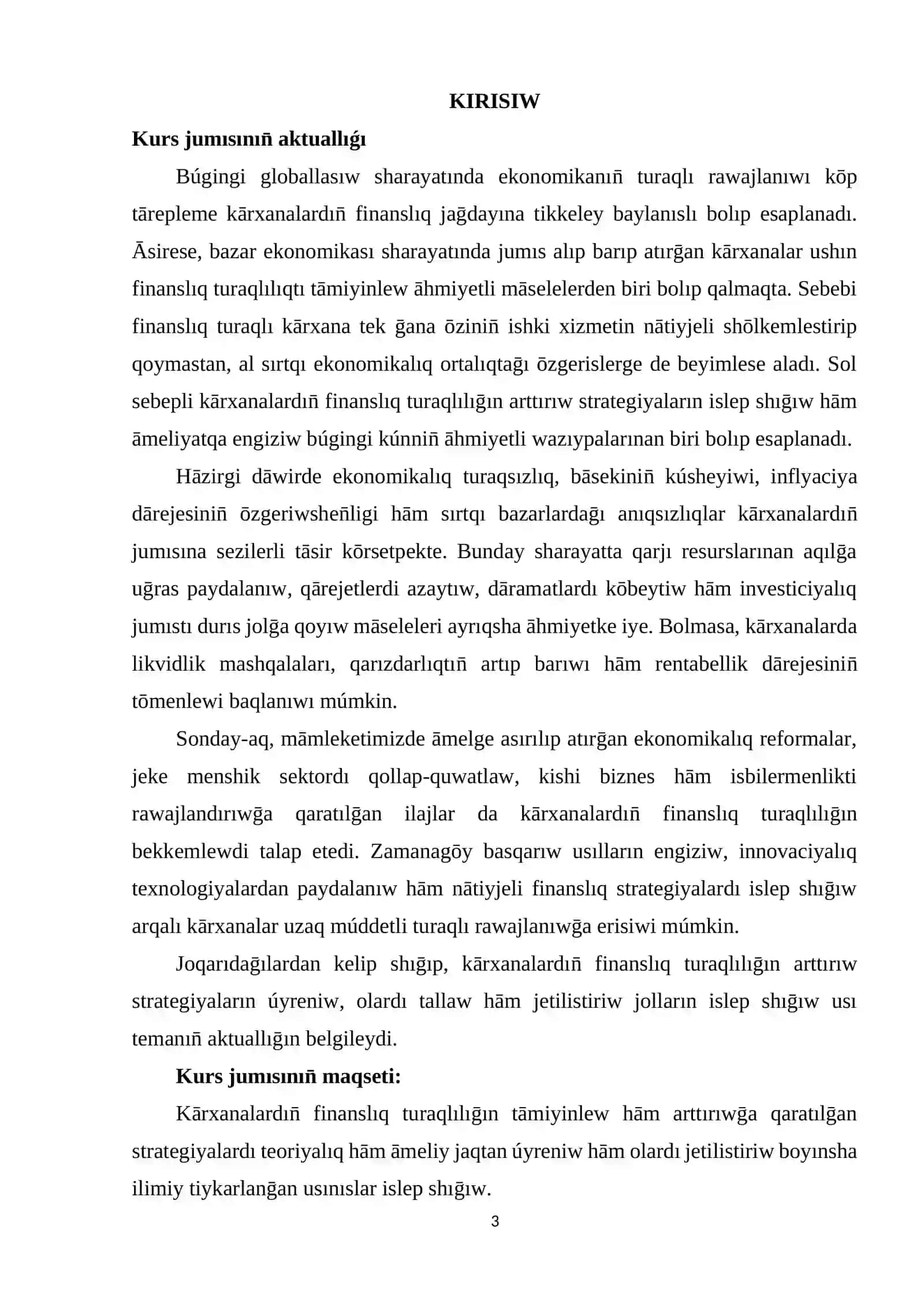 Kārxanalardın̄ finanslıq turaqlılıḡın arttırıw strategiyaları 3