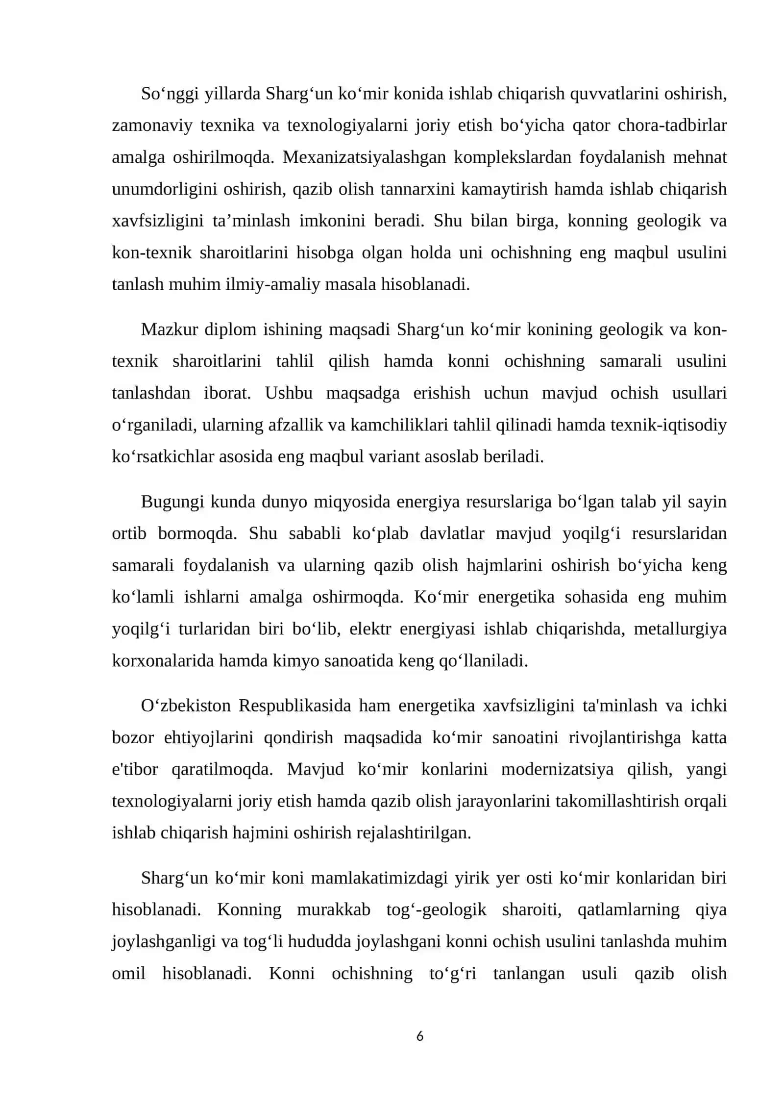 Shargʻun koʻmir konini samarali ochish usulini tanlash va ochuvchi kon lahimlarining parametrlarini aniqlash 3