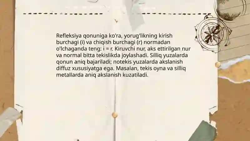Yorug'lik qonuniyatlarini o'rganish 3