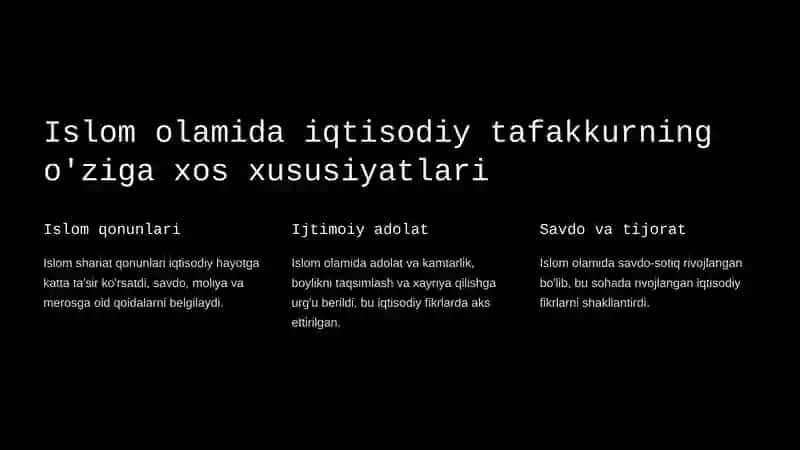 O'rta asr iqtisodiy tafakkuri: Sharq va G'arb o'rtasidagi bog'liqlik 3
