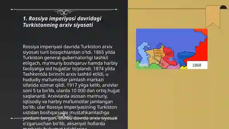 Rossiya imperiyasi davridagi Turkistonning arxiv siyosati 3