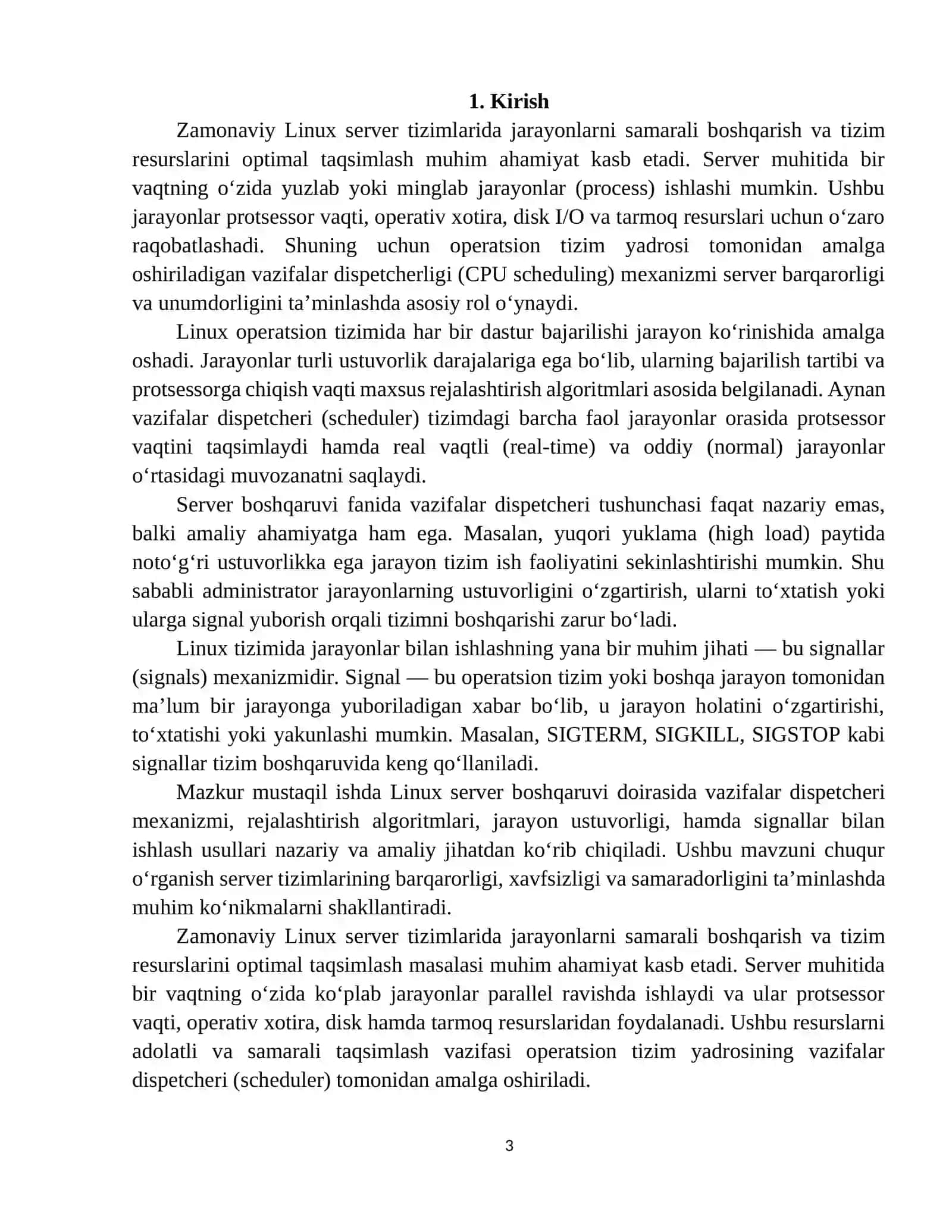 Vazifalar Dispetcheri. Signallar bilan ishlash. 3