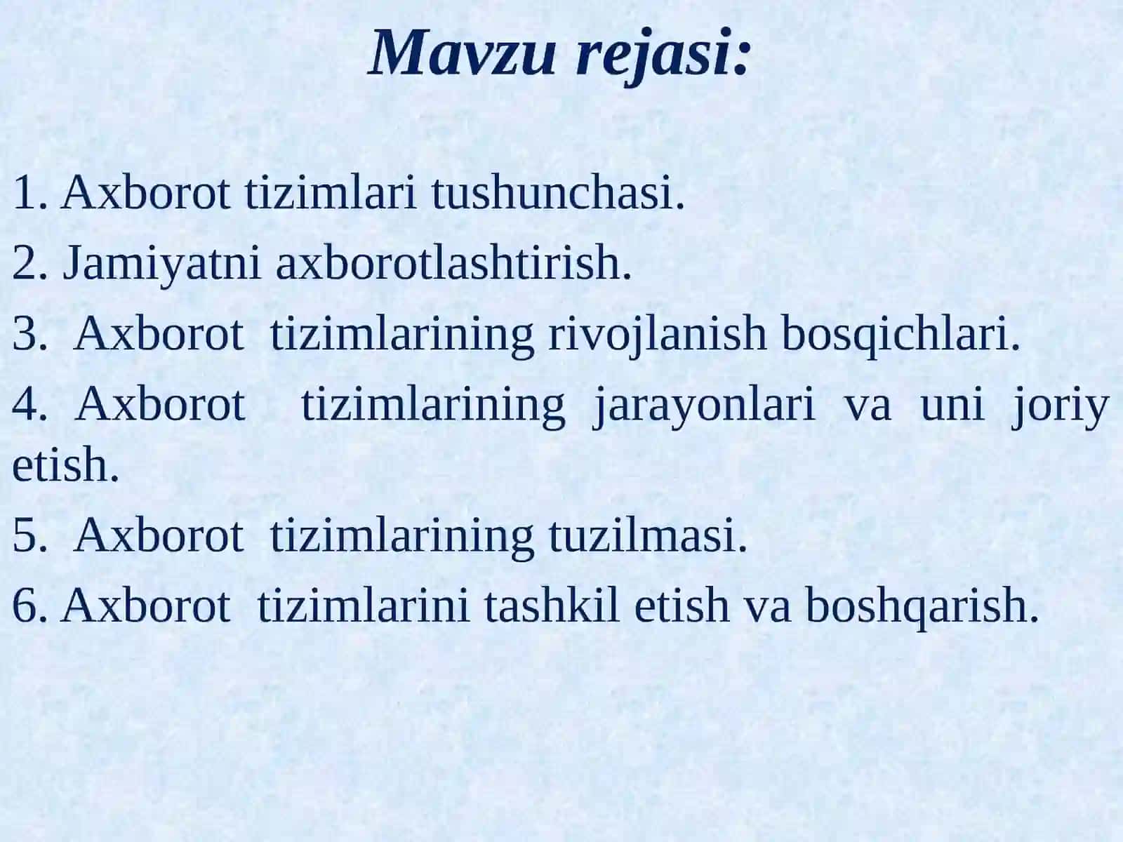 Axborot tizimlari tushunchasi 3