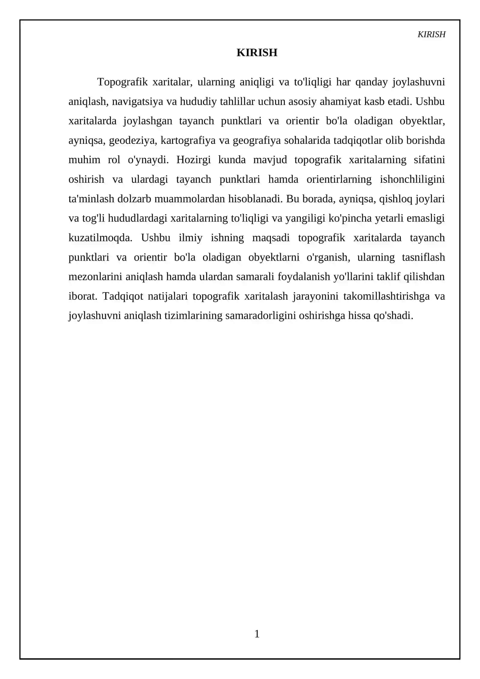 Topografik xaritalarda tayanch punktlari va orintir bo’la oladigan obeyktlar o’rganish 3
