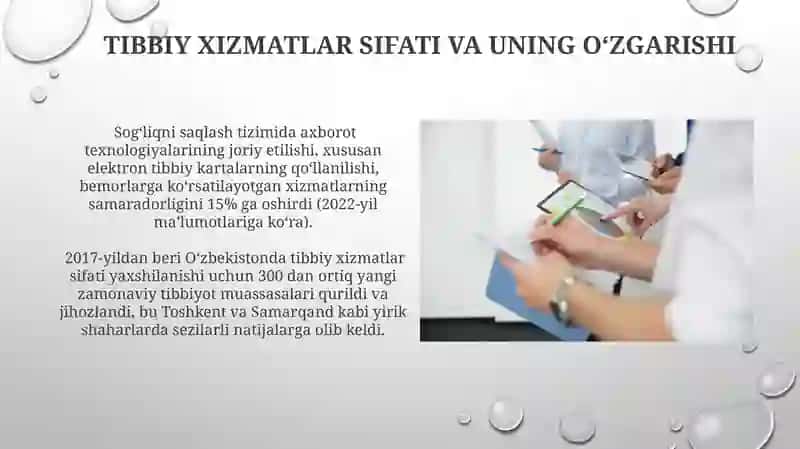 Sog'liqni saqlash tizimini rivojlantirishdagi islohotlar va ularning amaliy natijalari 3