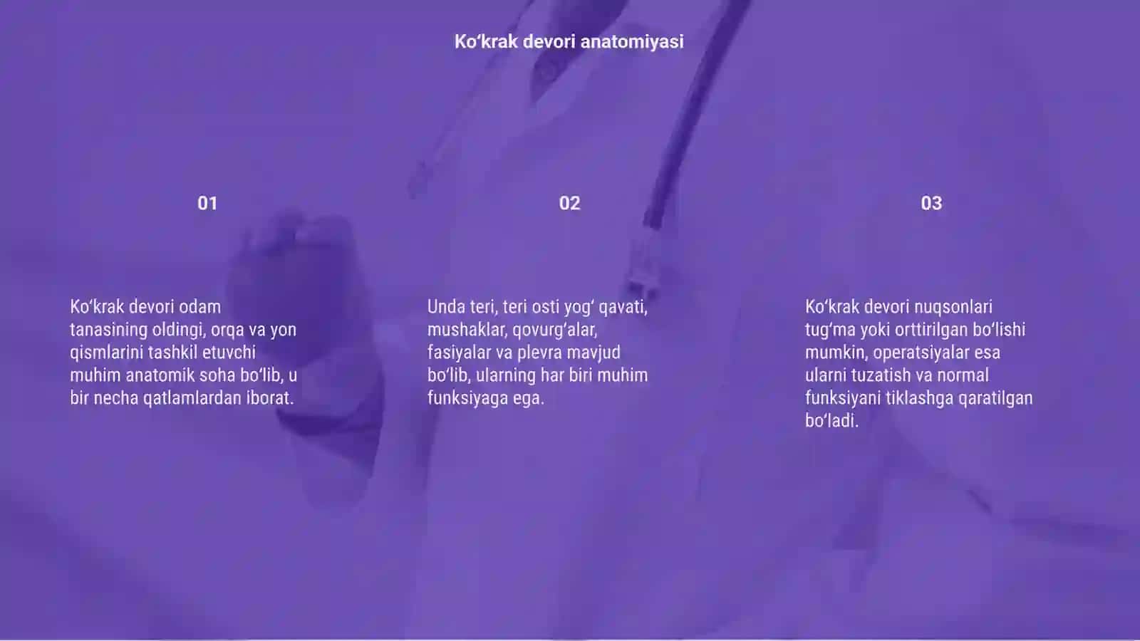 Ko‘krak devori tumani va orttirilgan nuqsonlaridan operatsiyalar 3