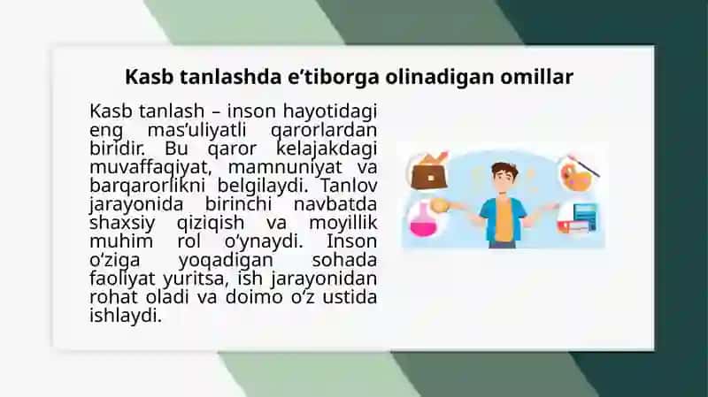 Kasb tanlash sirlari 3