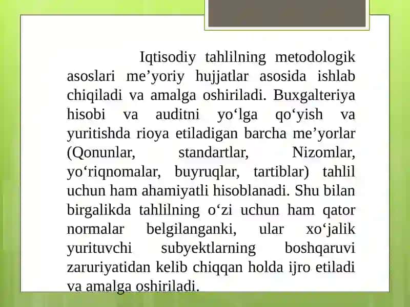 IQTISODIY TAHLILNITASHKIL QILISH VA MANBALAR BILAN TA’MINLANISHI 3
