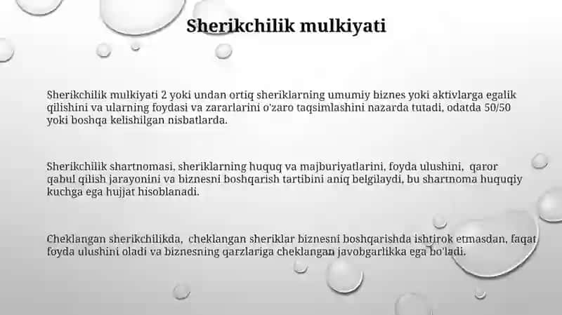 Mulk shakllari va ularga tavsifnoma 3