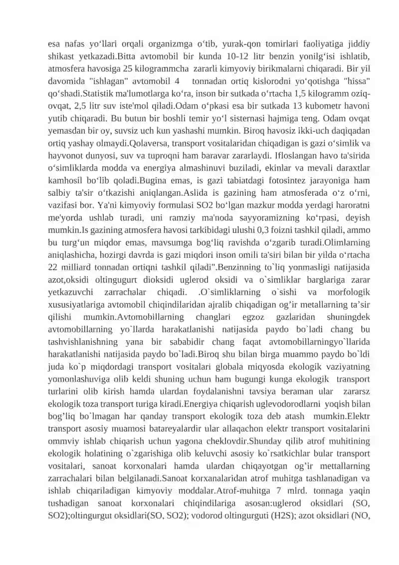 EKOLOGIK TOZA TRANSPORT TIZIMINI RIVOJLANTIRISH 3