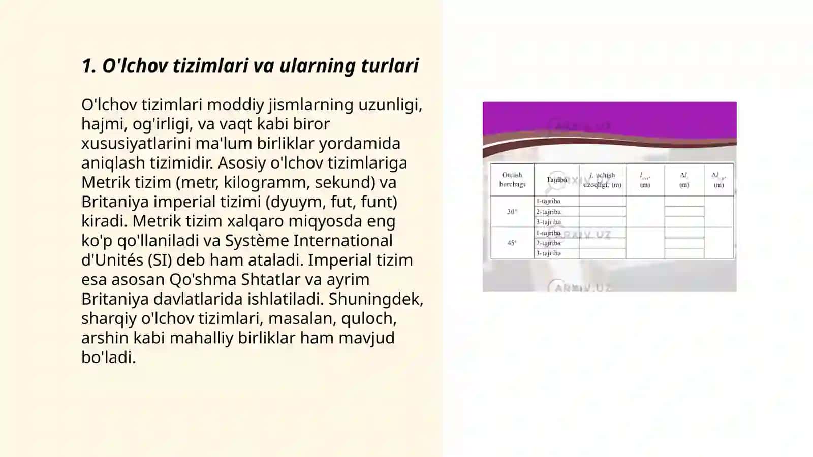 O'lchov va tahlilning o'zaro bog'liqligi 3
