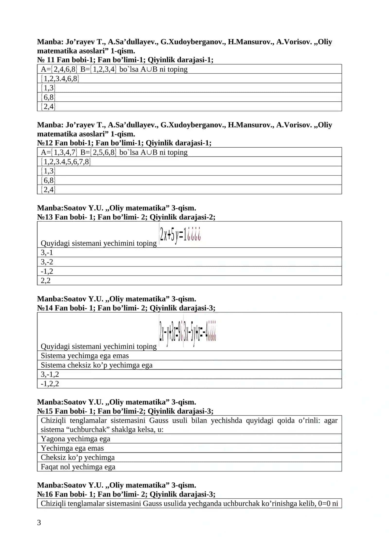 Oliy matematika asoslari 1-qism 3