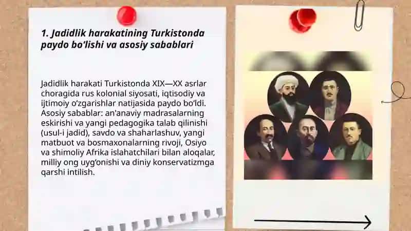 Jadidlik harakatining Turkistonda paydo bo‘lishi va asosiy sabablari 3