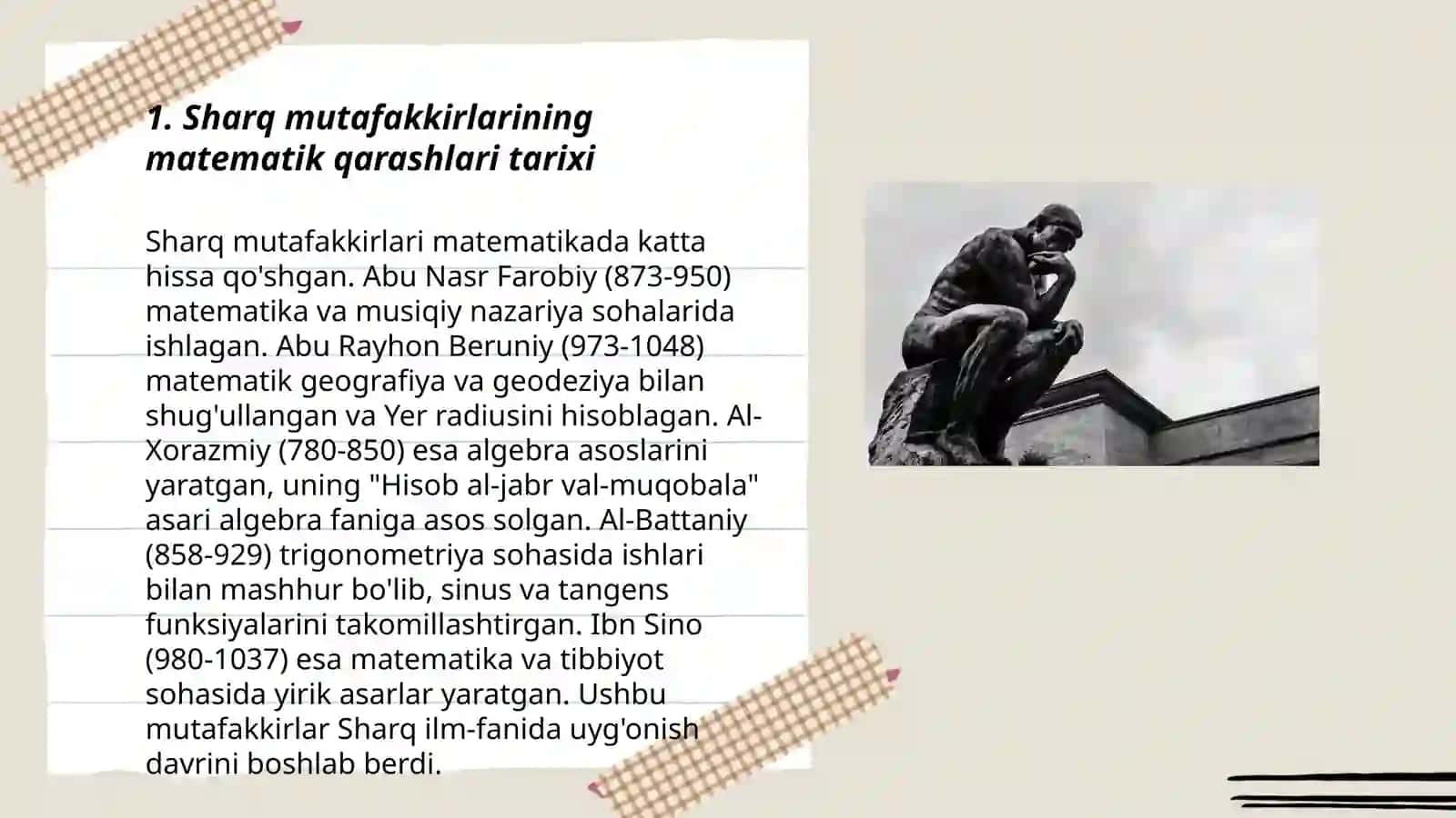 Sharq mutafakkirlarining matematikaga oid qarashlari 3
