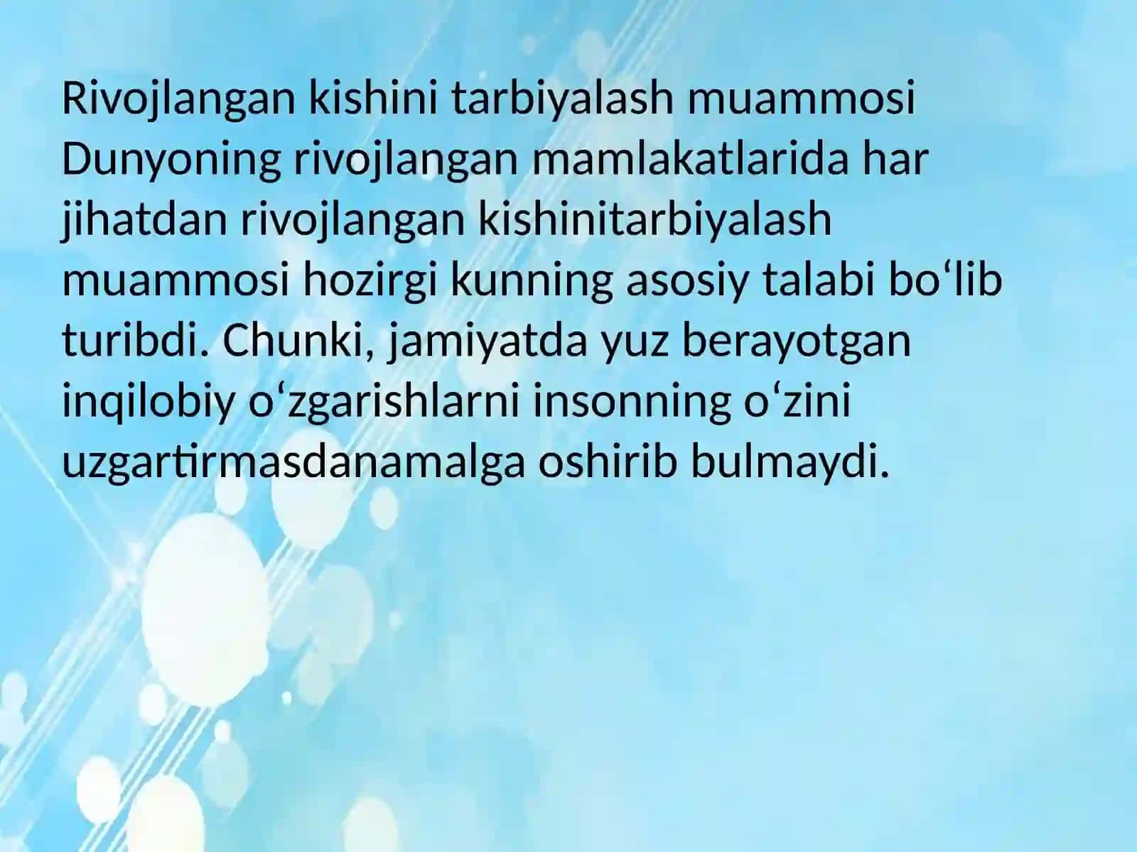 Karimova Xusnoraning tarbiya fanidan taqtimoti 3
