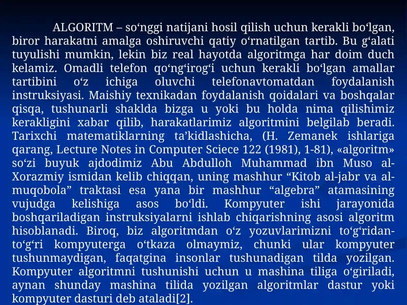 ALGORITMLAR VA XISOBLASHLARNI MODELLARTIRISH 3
