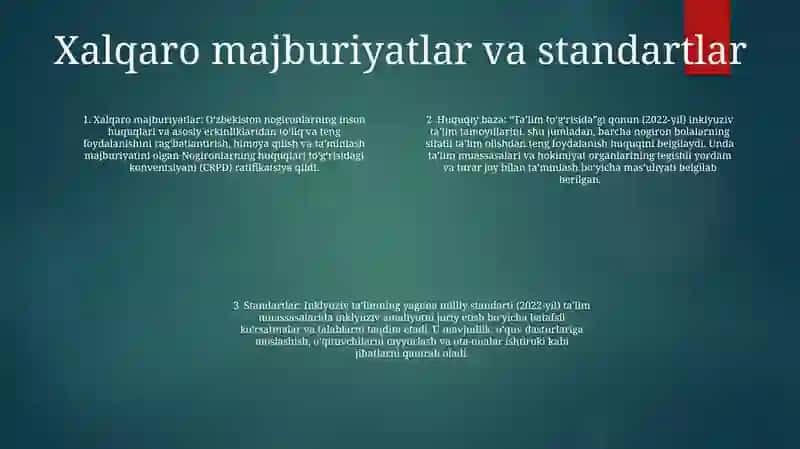Inkluziv Ta'limning Meyoriy-Huquqiy Bazasini Tahlil Qilish 3