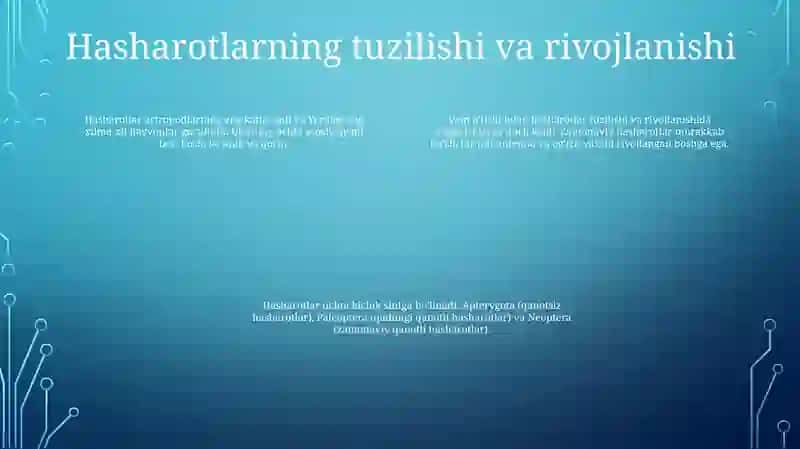 Hasharotlar Katta Sinfi: Vakillarining Tuzilishi Va Ko'Payishi 3