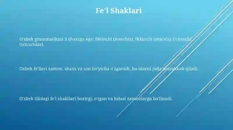 O'zbek tilida grammatik shakllari 3