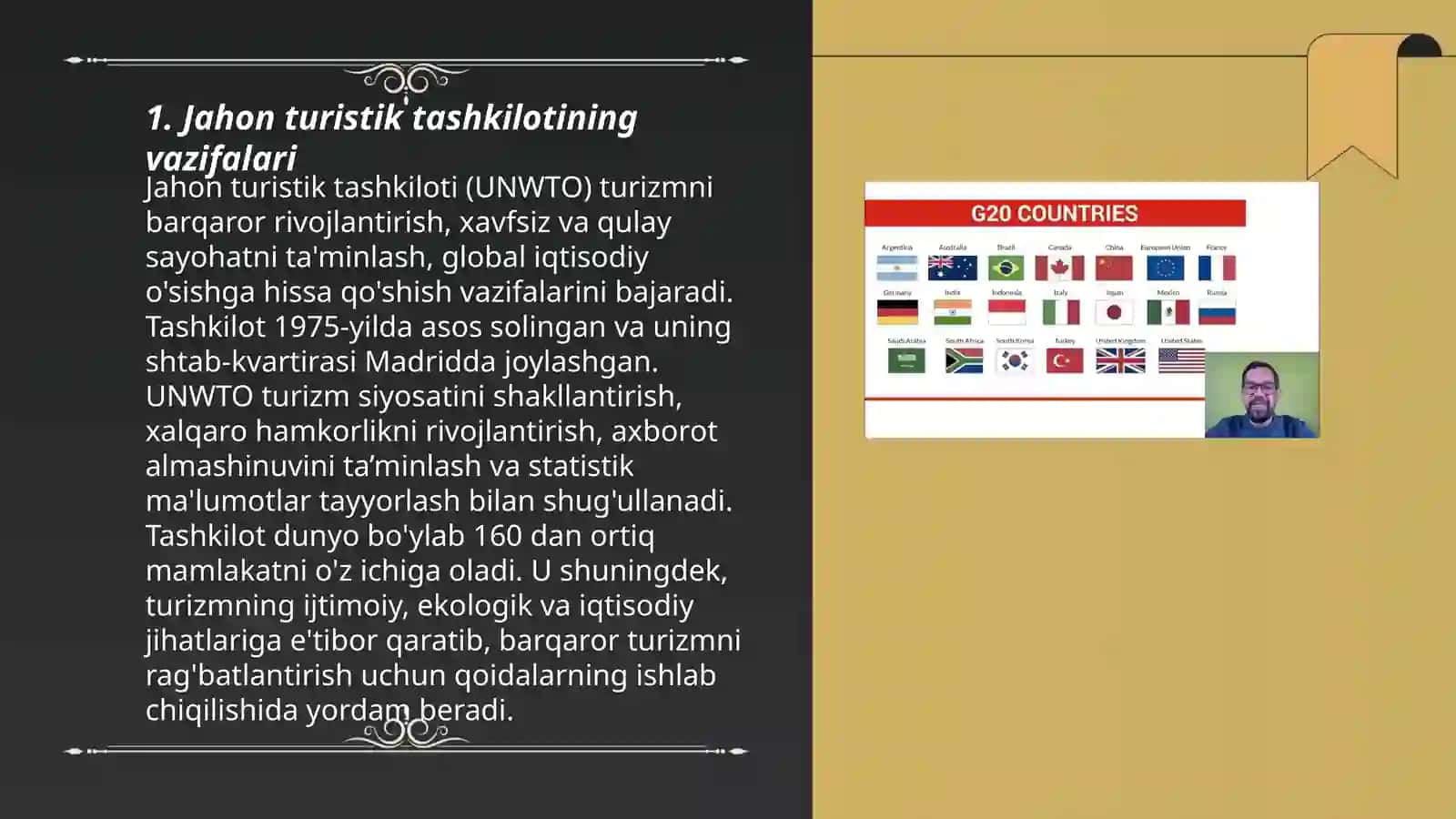 Jahon turistik tashkilotining madaniy tarixiy turizmini rivojlantirishdagi hissasi 3