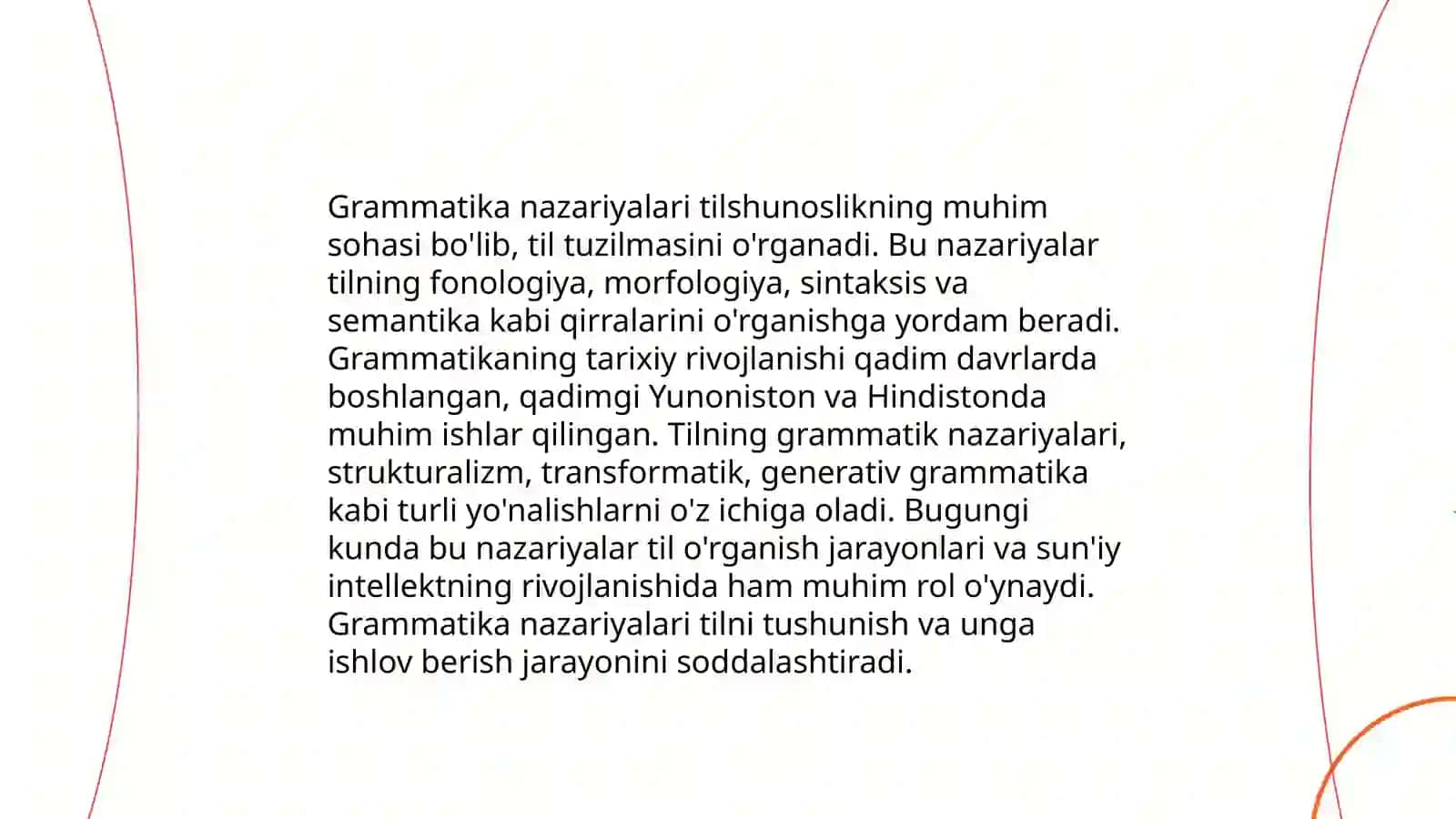 Reja: Grammatika nazariyalari, Morfologiya va sintaksis o'rtasidagi farqlar, So'z turkumlari va ularning grammatik xususiyatlari 3