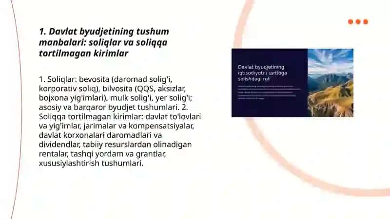 Davlat byudjetining shakllanishi va taqsimlanish xususiyatlari 3