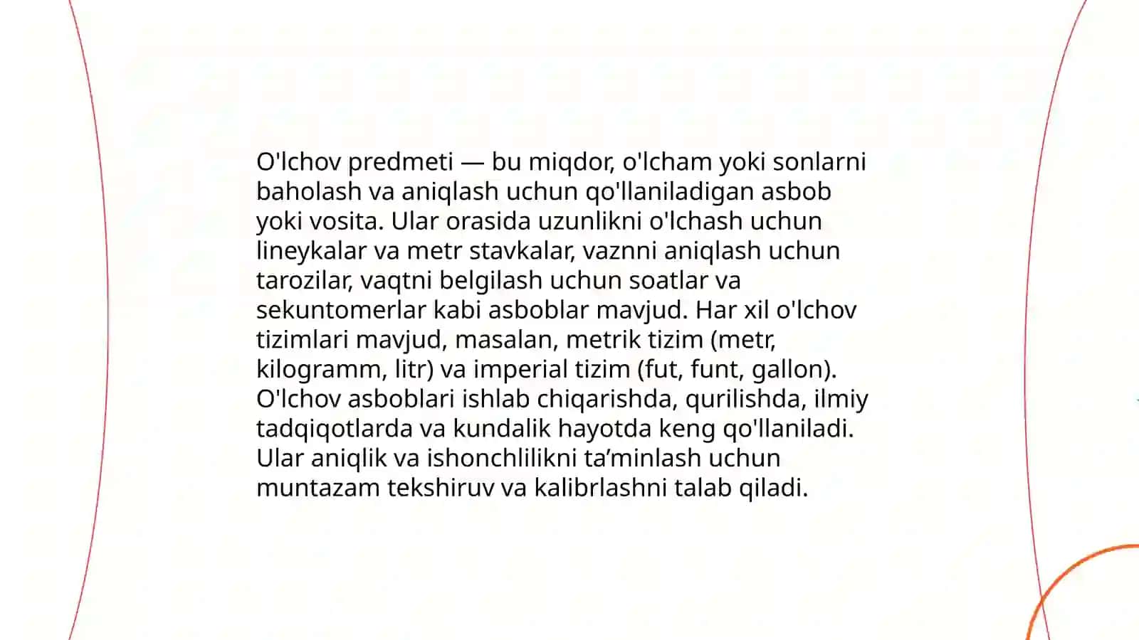 Òlchov predmet,test topshiriqlarining tavsifiga,berilgan topshiriq shakliga sinaluvchilar soni, topshiriqlarning bajarilish tezligiga kòra test turlari 3