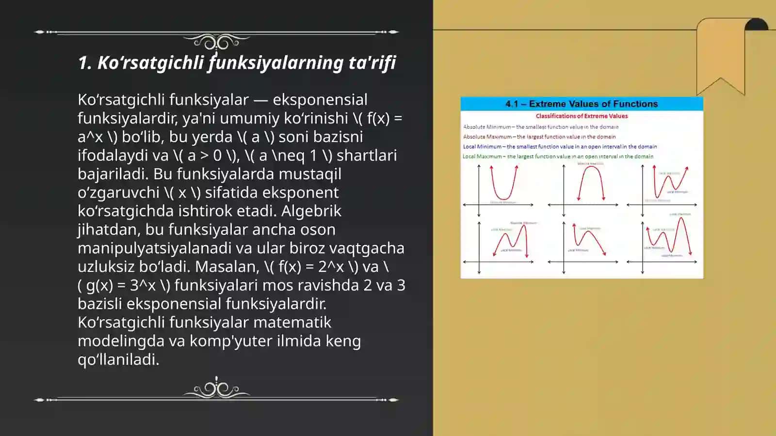 Korsatgichli funksiya 3