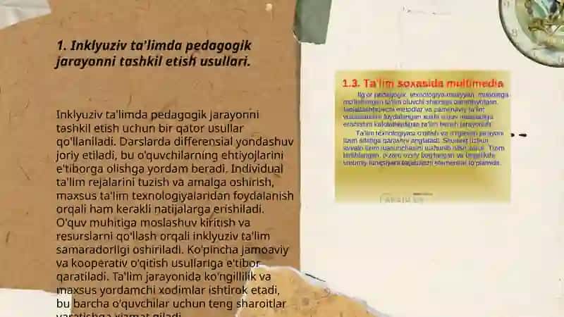 Inklyuziv taʼlim sinflari va boshlangʻich tayanch korreksion sinflarida imkoniyati cheklangan bolalarni oʻqitish boʻyicha pedagogik jarayonni tashkil etish yoʻllari 3