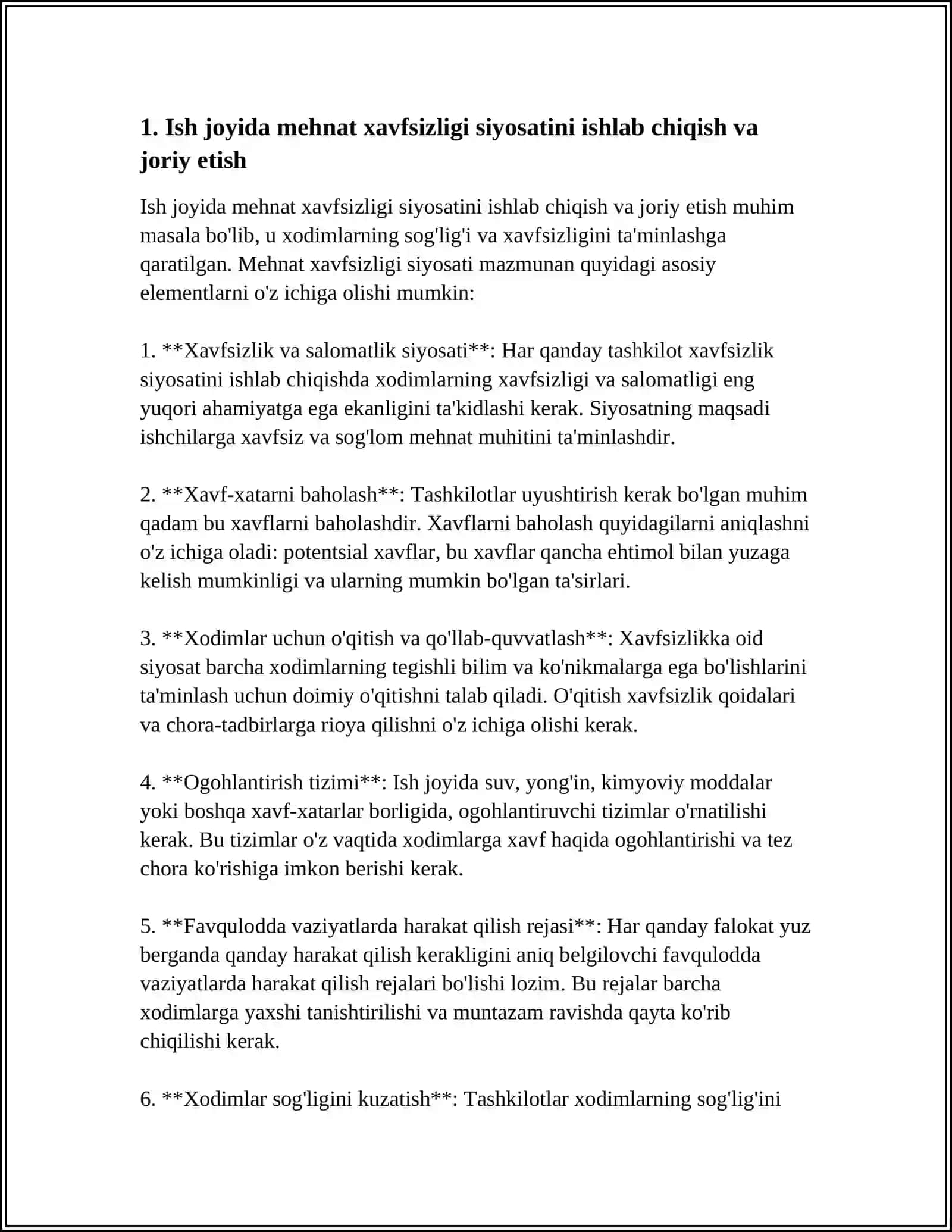ISH JOYIDA SOGʻLIK VA XAVFSIZLIKNI TA'MINLASH 3