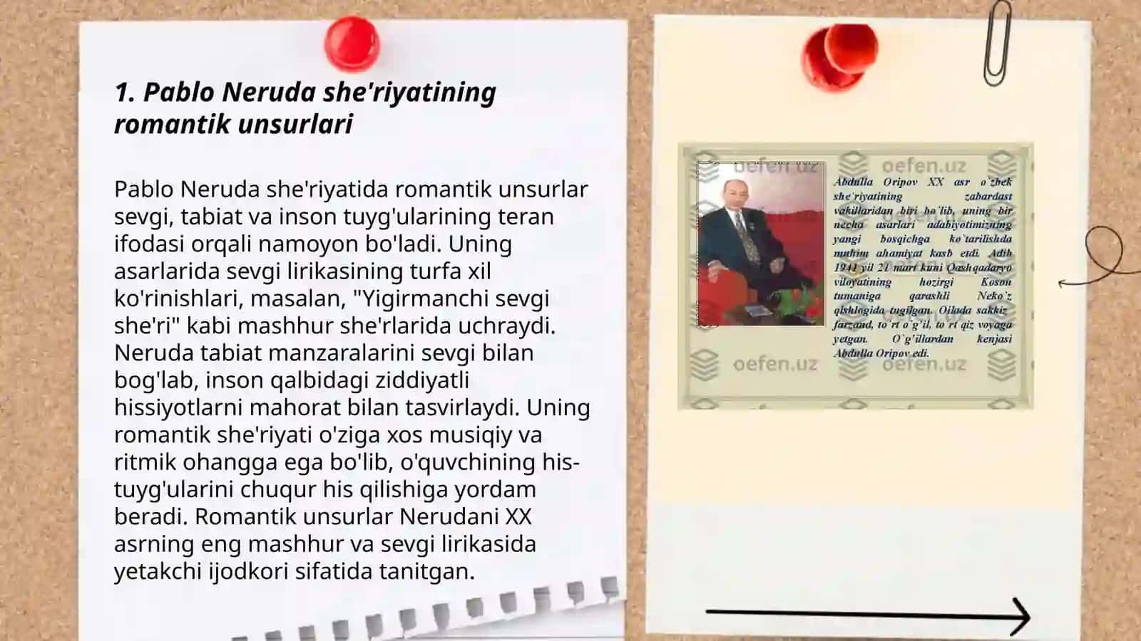 Pablo Neruda she'riyatining o'ziga xosliklari 3