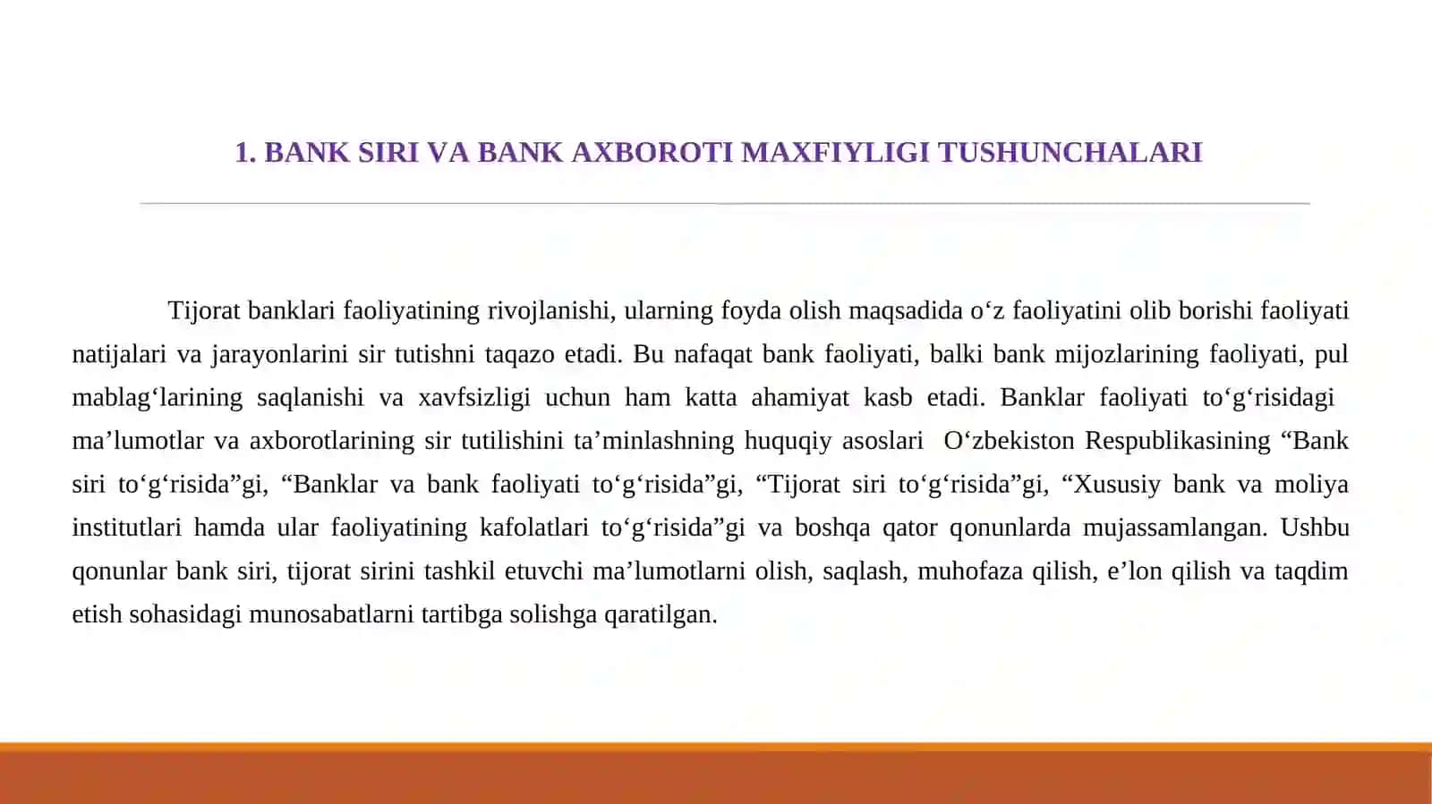 Bank siri va bank axboroti maxfiyligi 3