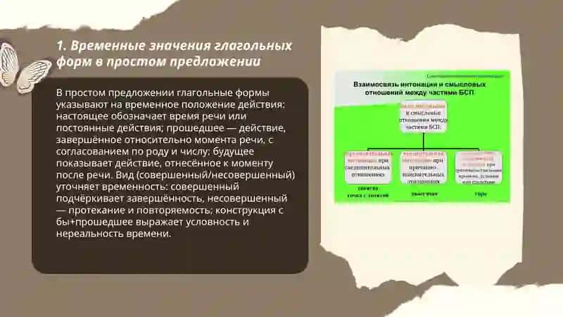 Выражение временных отношений в простом и сложном предложениях 3