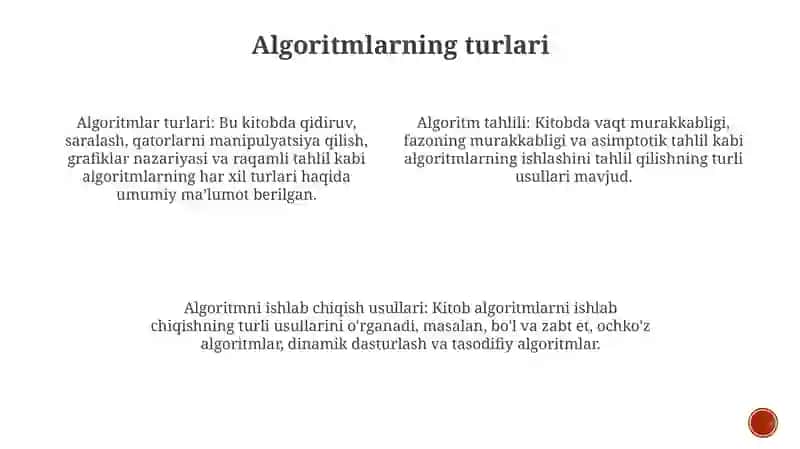 Algoritmlar Tahlili Va Algoritmlarni Ishlab Chiqish Metodlari 3
