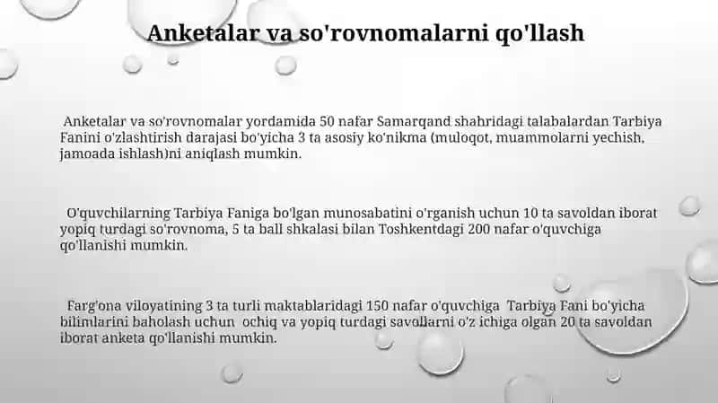 Tarbiya Fanini O'qitishda O'quvchilarning Bilimini Tashxis Etish 3