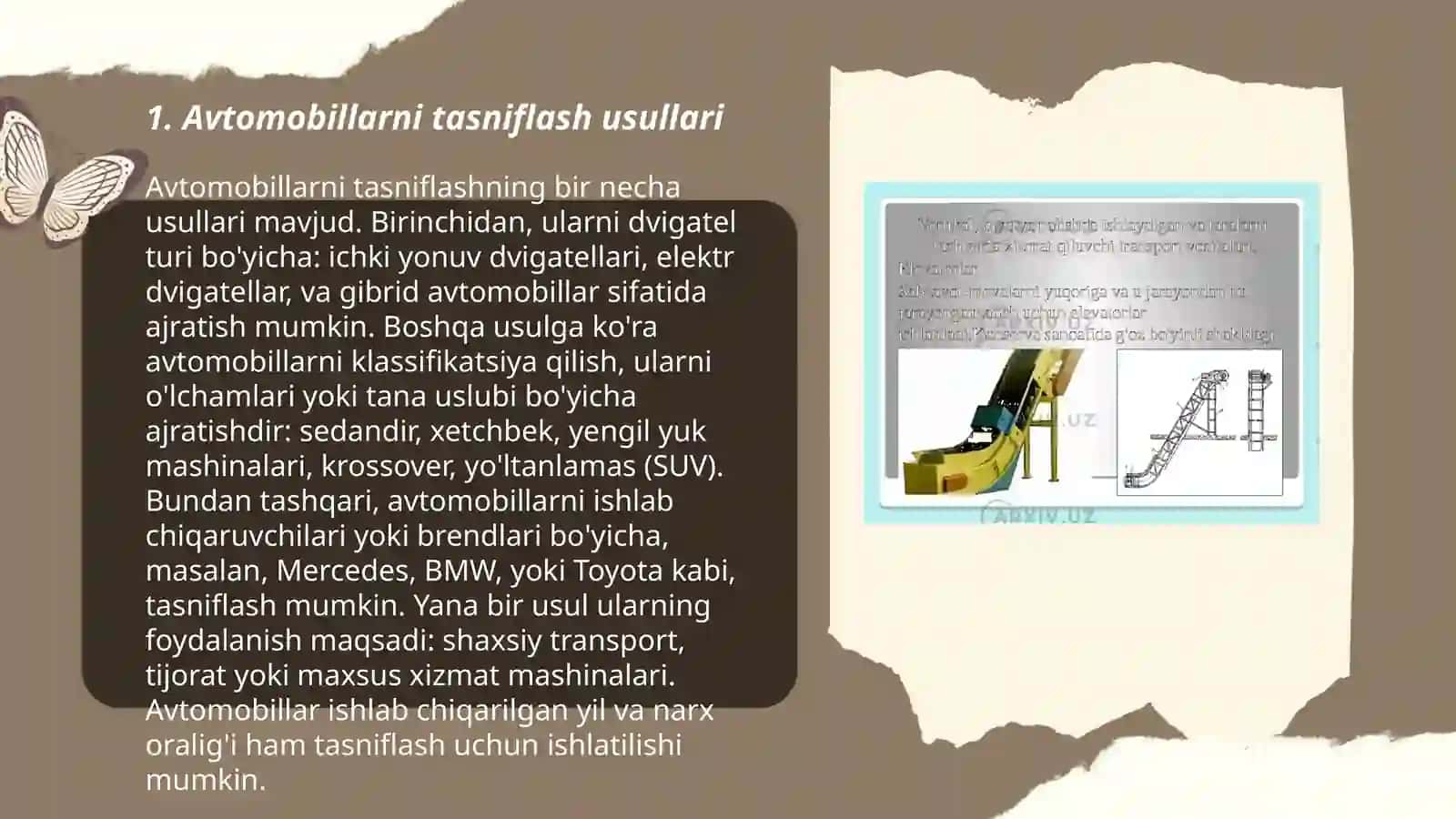 Transport vositalarini tasniflash metodikasi 3