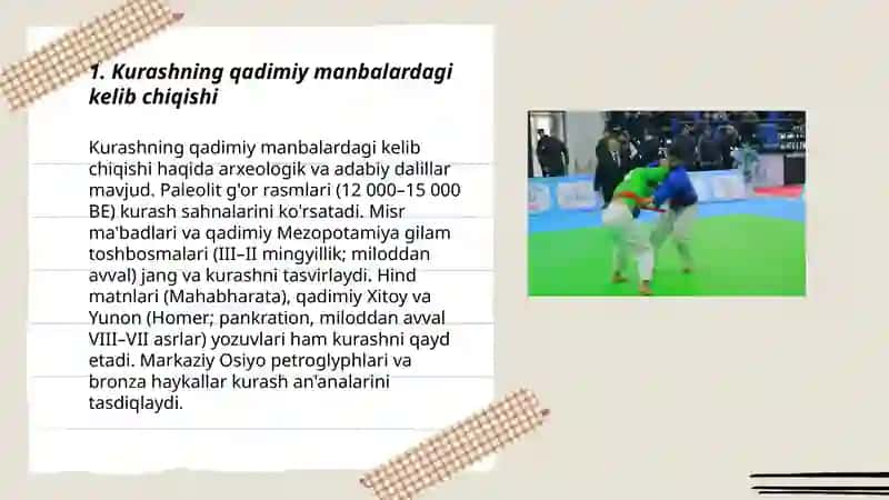 Kurashning kelib chiqish tarixi va rivojlanishi 3