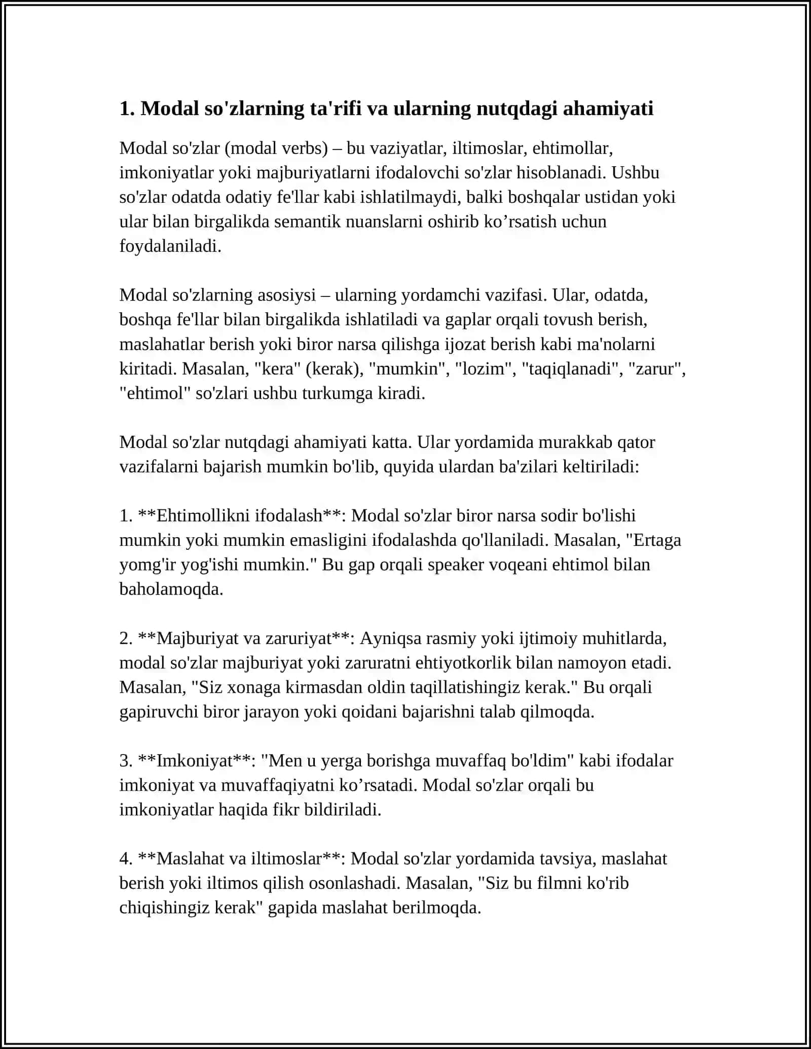Modal So'zlar va ularning Nutqdagi O'rni 3