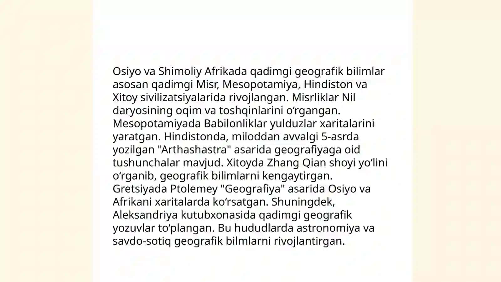 Osiyo va Shimoliy Afrikada qadimgi geografik bilimlar 3