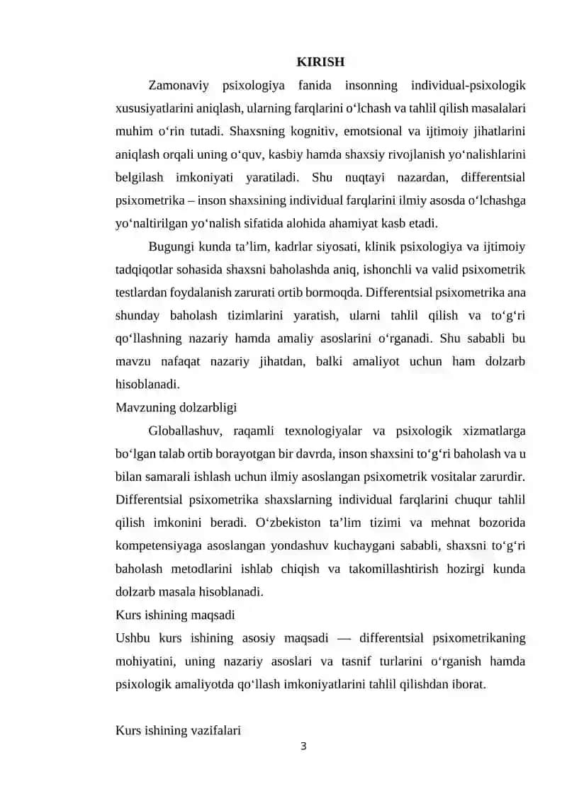 DIFFERENTSIAL PSIXOMETRIKA TASNIFI 3