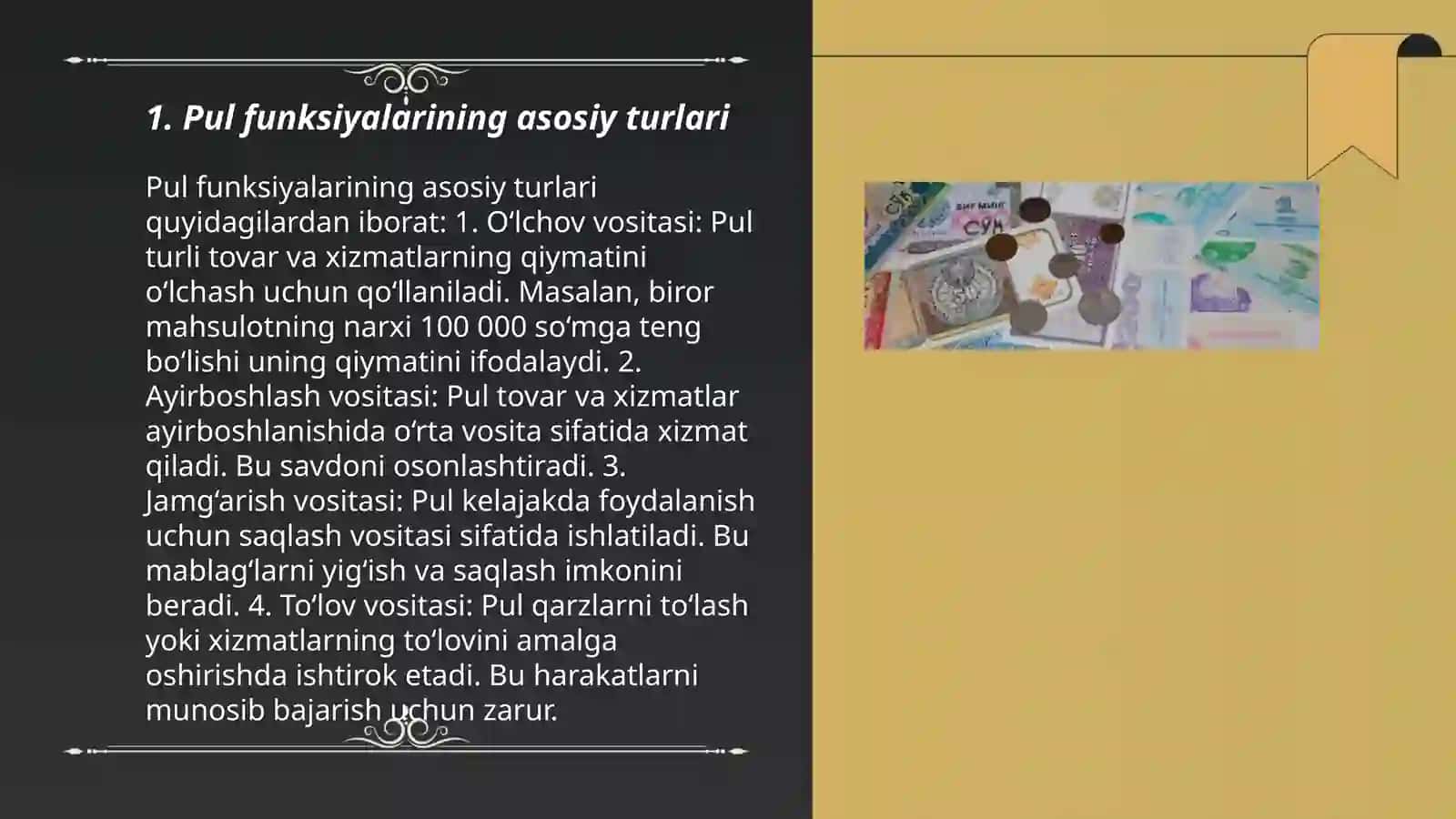 Pul funksiyalari 3