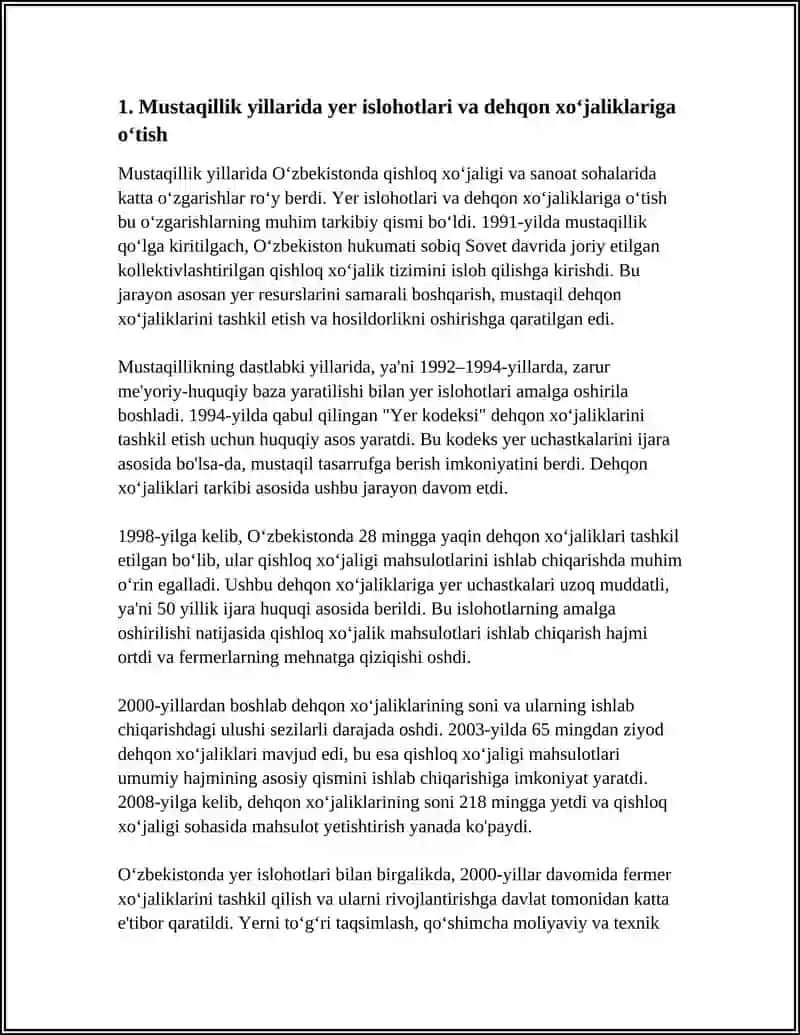 MUSTAQILLIK YILLARIDA QISHLOQ XOʻJALIK VA SANOAT SOHASIDAGI OʻZGARISHLAR 3