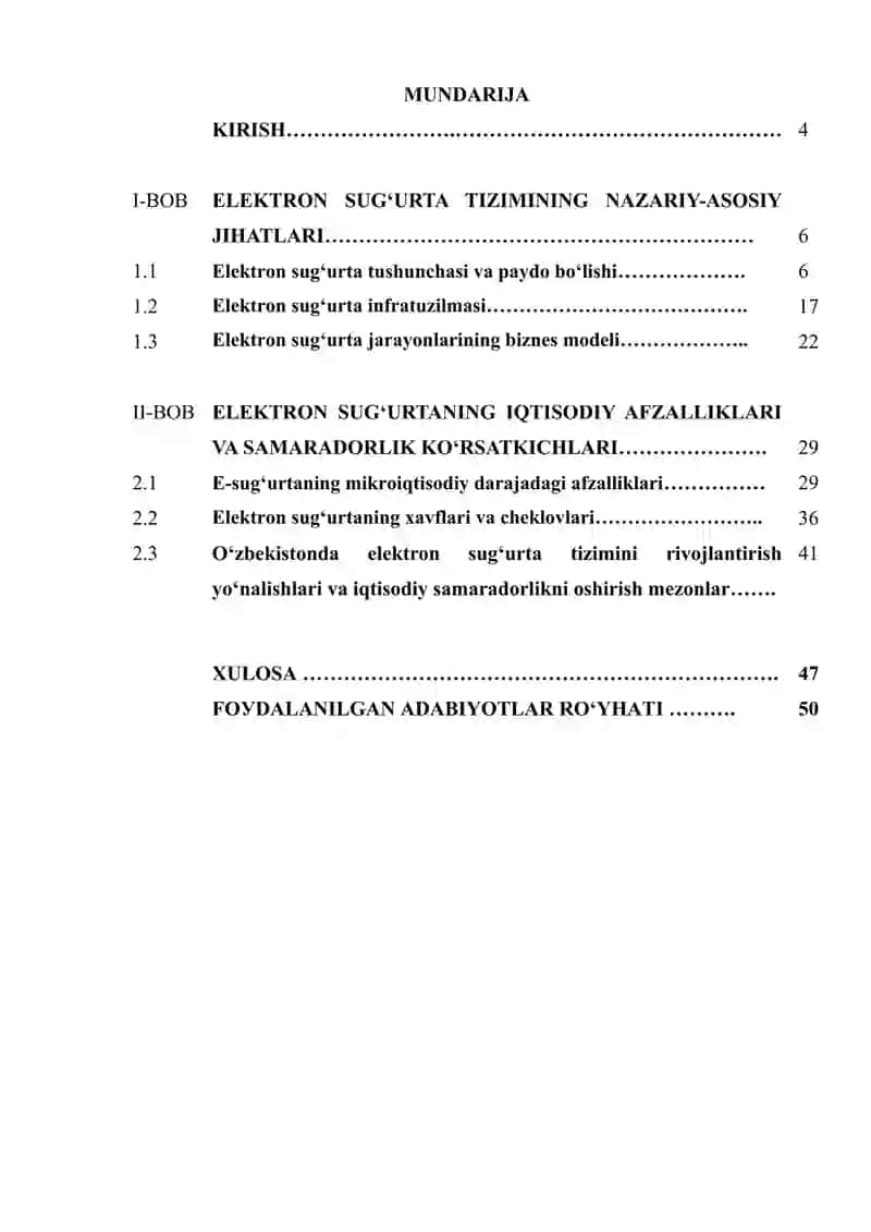 Elektron Sug'urta (E-Insurance) Tizimining Iqtisodiy Afzalliklari 3