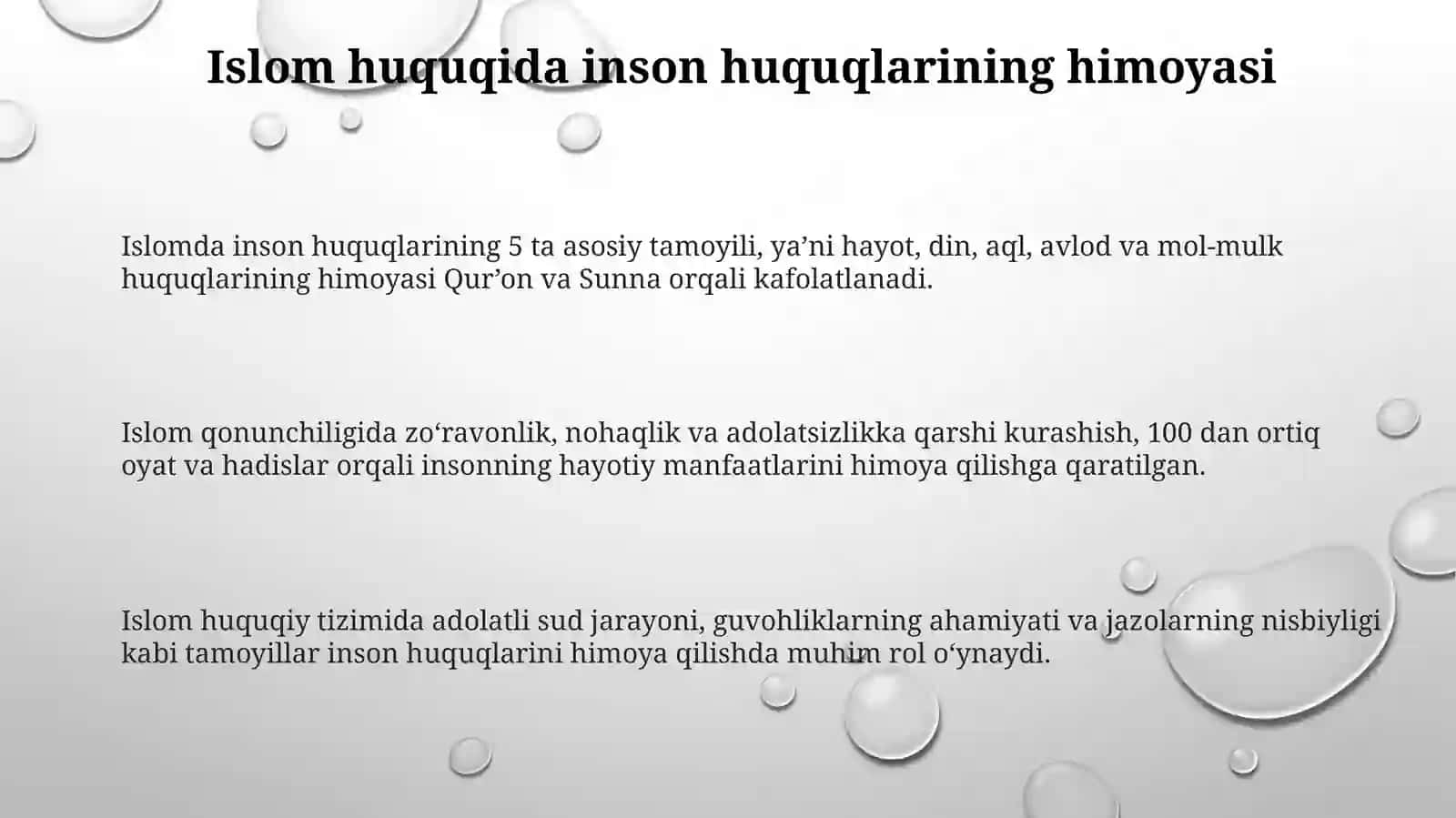 ISLOMDA INSON HUQUQ VA ERKINLIKLARINING TAʼMINLANISHINING OʼZIGAXOS JIHATLARI 3