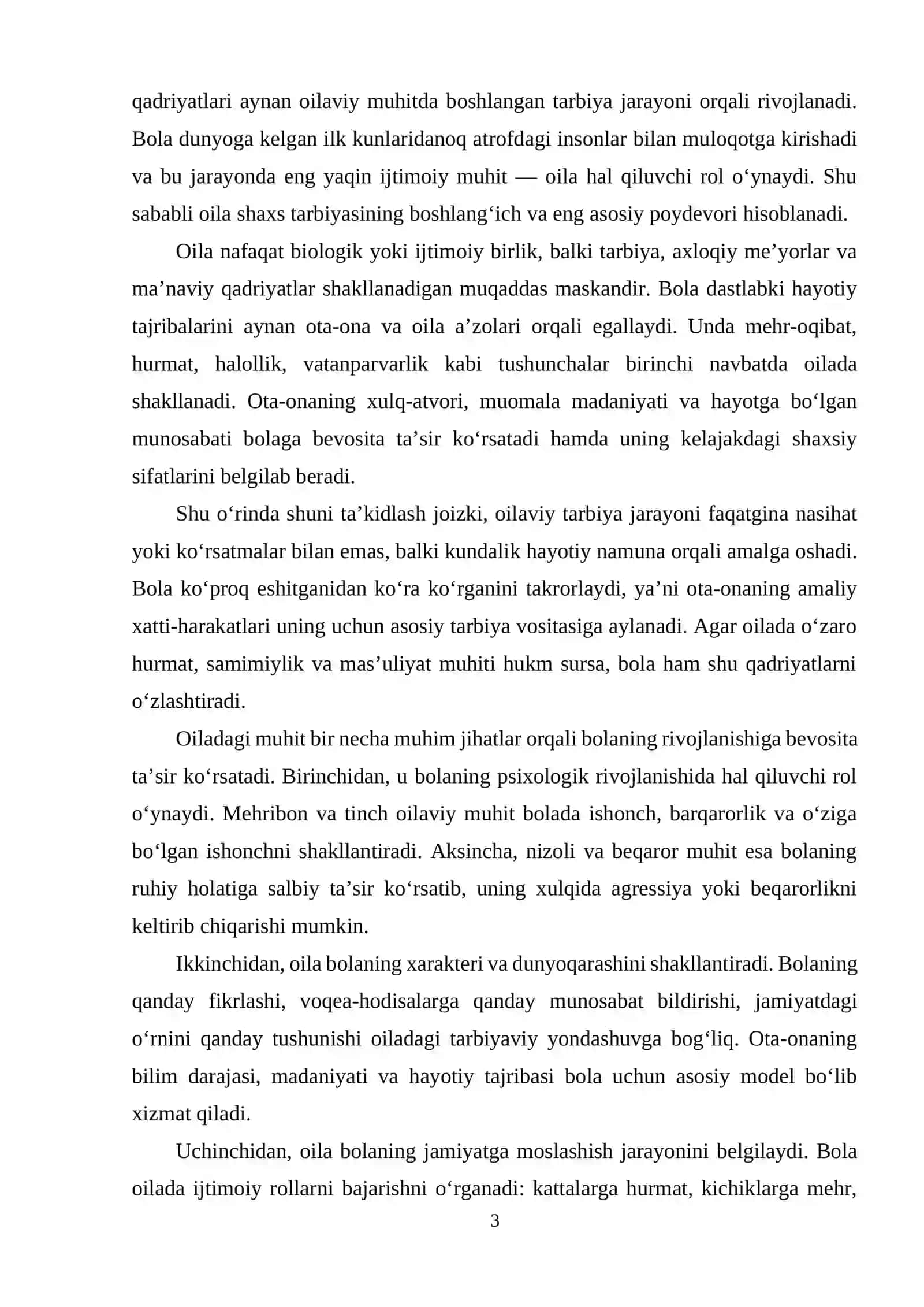 Oilalar bilan ishlashning pedagogik-metodik texnologiyalari. 3