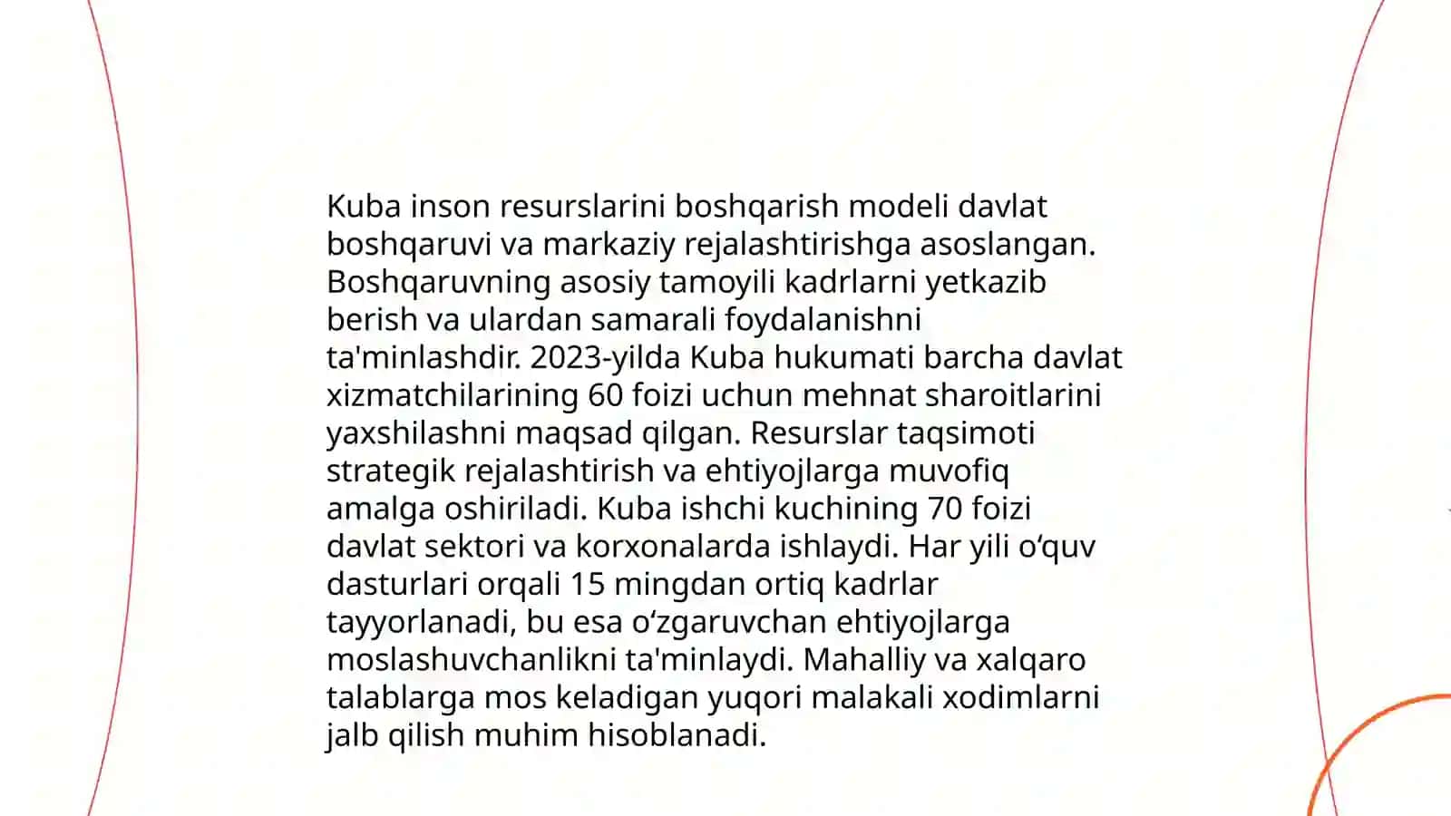 Inson resurslarini boshqarishning Kuba tajribalari va undan O'zbekistonda ijodiy foydalanish imkoniyatlari 3