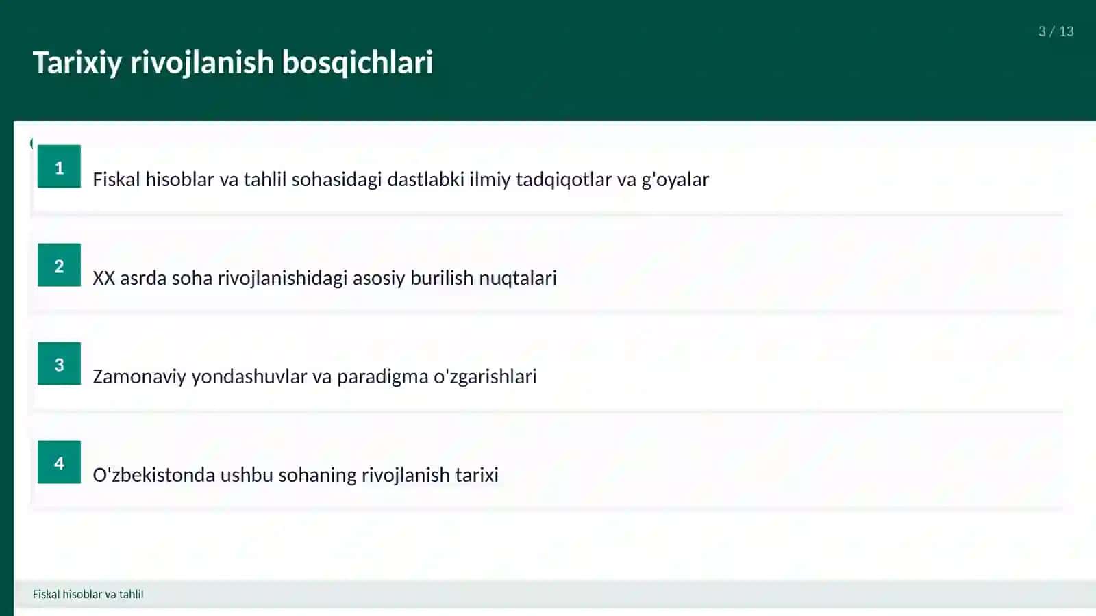 Fiskal hisoblar va tahlil 3