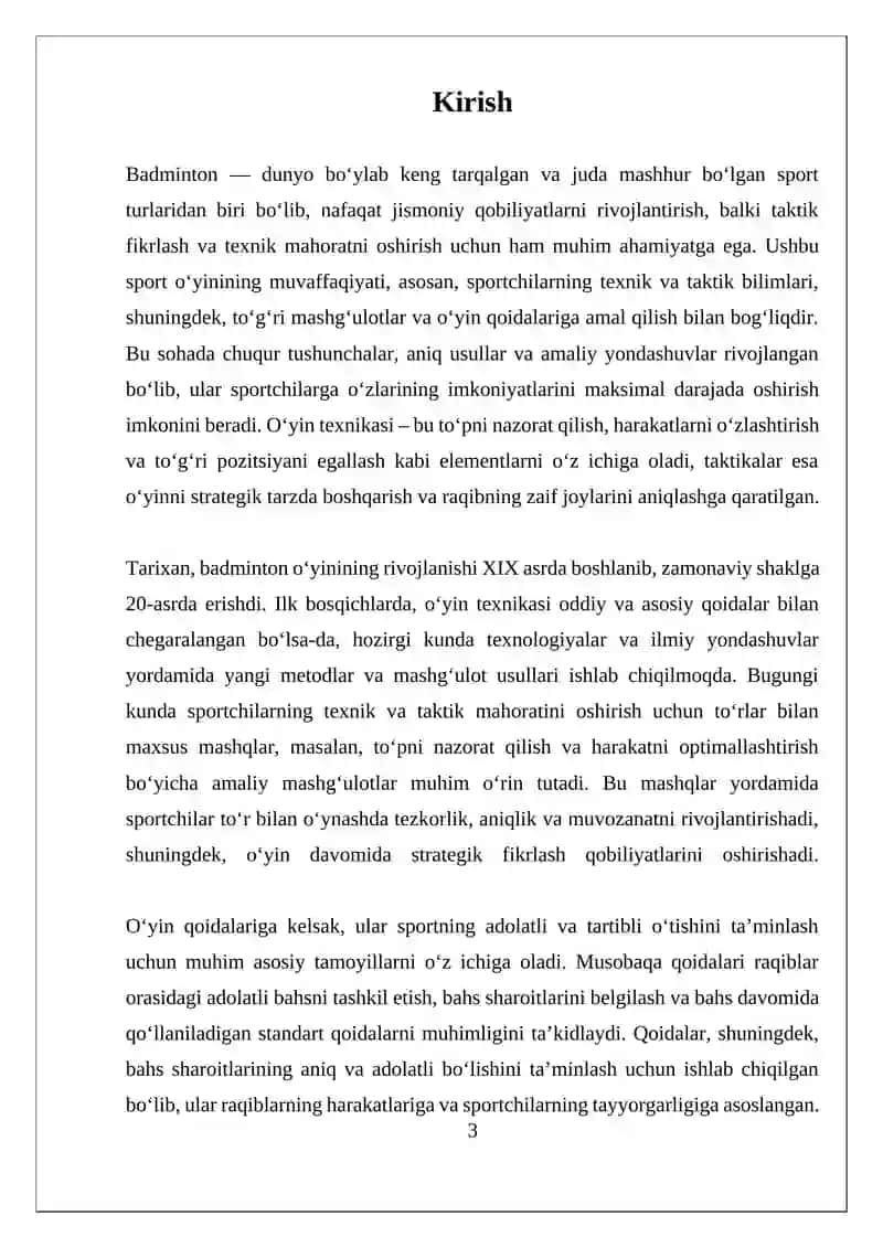 BADMINTON O'YIN TEXNIKASI VA TAKTIKASI 3