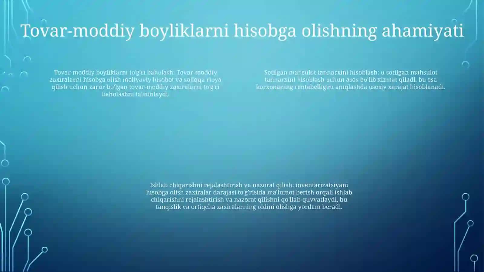 Byudjet Tashkilotlarida Tovar-ModdiyZaxiralarHisobi 3