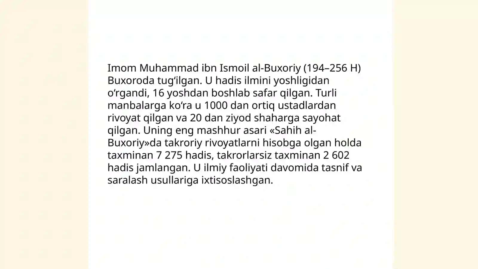 Imom Buxoriy ilmiy faoliyati va merosi 3